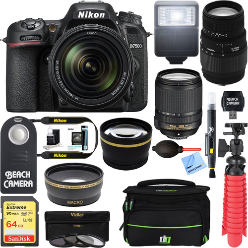 Cámara Dslr Nikon D7500 Incluye Lente 18-140mm Vr Y Lente
