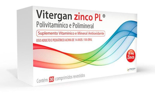 Vitergan Zinco Pl 30 Comprimidos Revestidos