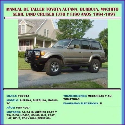 Manual De Taller Toyota Autana Burbuja Machito 1984 1997