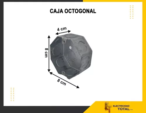 Caja De Luz Octogonal Hexagonal Techo 8x8 Cm Pack X10