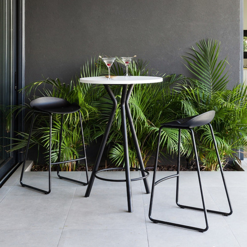 Imagen 2 de 4 de Mesa Magnolia Alta Diseño Bar Base Negra 70 Cm
