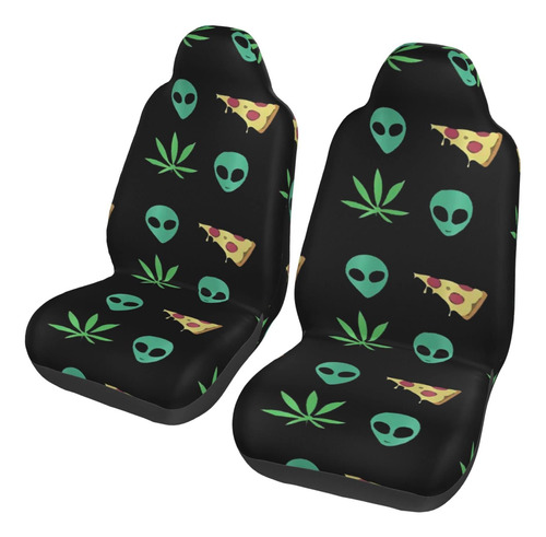 Layop Juego 2 Funda Asiento Automovil Pizza Alien Weed Para