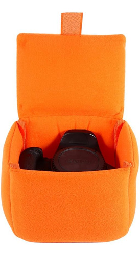 Bolsa Para Camara Dslr Acolchada Naranja A Prueba De Golpes