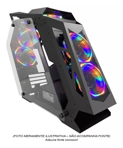 Gabinete Gamer Gamemax Infinit M908-TR, Full Tower, ARGB, ATX, Lateral e  Frontal em Vidro Temperado, 1x Cooler Fan RGB, Preto - M908-TR