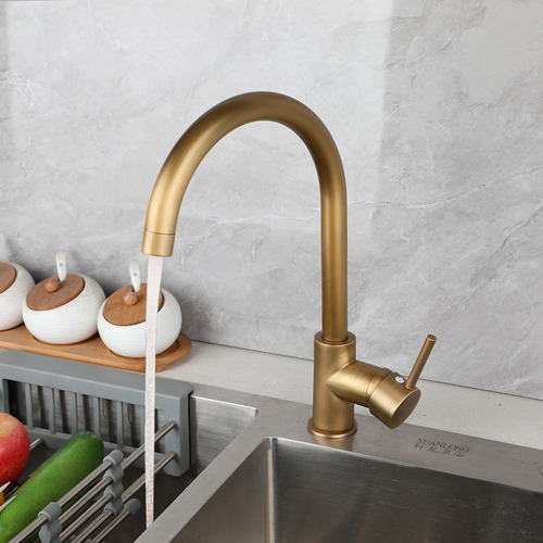 Grifería De Diseño Moderno Bronce Antiguo Cocina Baño Acabado Cepillado Monocomando Valemma