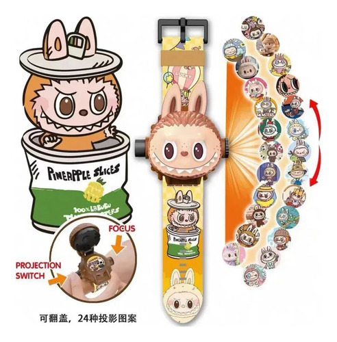 Reloj Proyector Infantil Con 24 Imagenes Varios Personajes Labubu Labubu