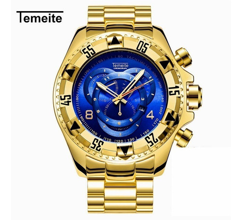 Relogio Masculino Estilo Invicta Luxo A Prova D Água Temeite