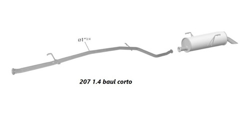 Caño De Escape Silenciador E Intermedio Peugeot 207 1.4