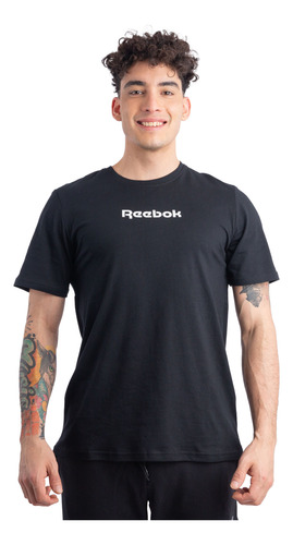 Remera Reebok Identity Vector Tape Hombre Training Negro