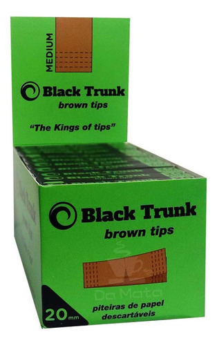 Caixa De Piteira De Papel Black Trunk Brown Tips 20mm