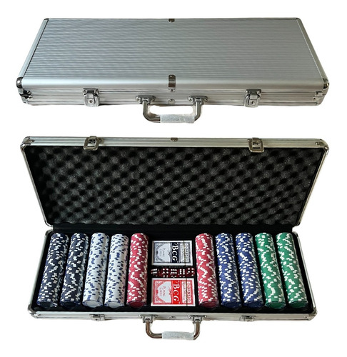 Maleta Poker 500 Fichas Kit Completo Profissional Com Nf-e