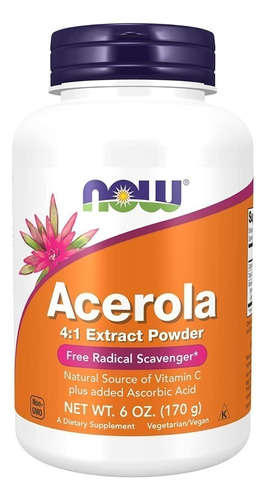 Acerola 4:1 Extracto En Polvo 170g, Now,