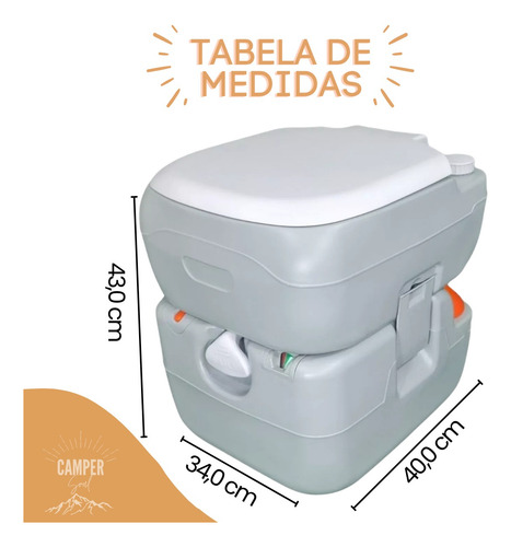 Vaso Sanitário Portátil 22l Porta Potti Motorhome Trailer