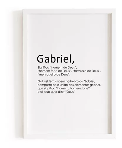 Conjunto 4 Quadros Significado Nome - Gabriel