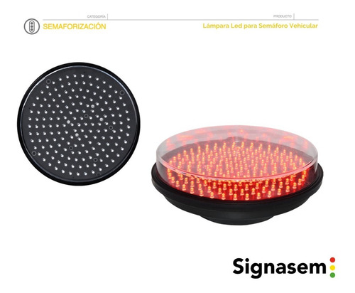 Lámpara Led Para Semaforo Tipo Vehicular Color Rojo 20cm
