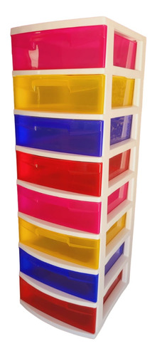 Cajonera - Organizador Plastico 8 Espacios Colores 96x32x36