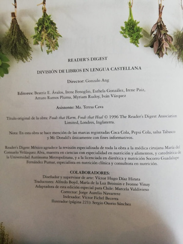 Imagen 3 de 10 de Libro Alimentos Que Curan Alimentos Que Dañan/ Reader Digest