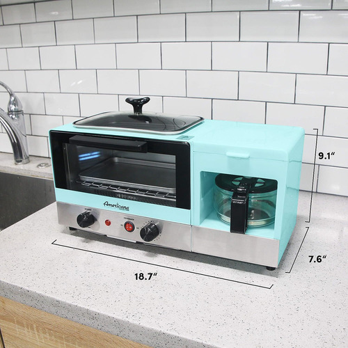 Horno Electrico Con Plancha Y Cafetera 3 En 1