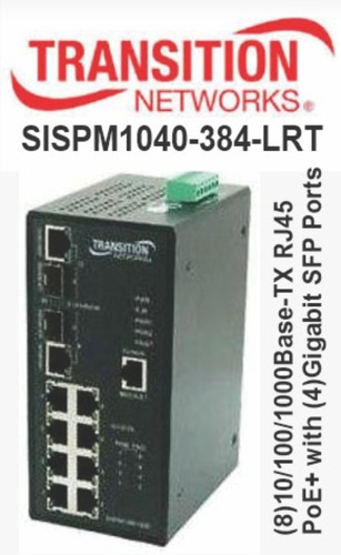 Transition Switch Industrial Ip30 8 Ports Poe Gigabit 4 Sfp+