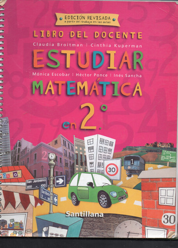 Estudiar Matematica En 2° Libro De Docente Santillana Usado