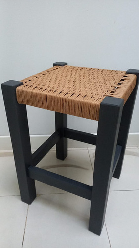 Banco Rústico Trenzado Kraft 50 Cm Espacios Decorados