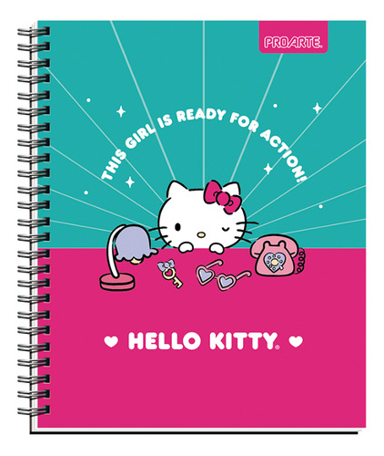 Cuaderno Hello Kitty, Universitario 100 , 7mm, Proarte