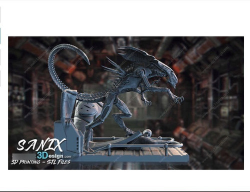 Archivo Stl Alien Queen Diorama Para Impresoras 3d C045