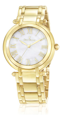 Relógio De Pulso Jean Vernier Aço Dourado Jv01001