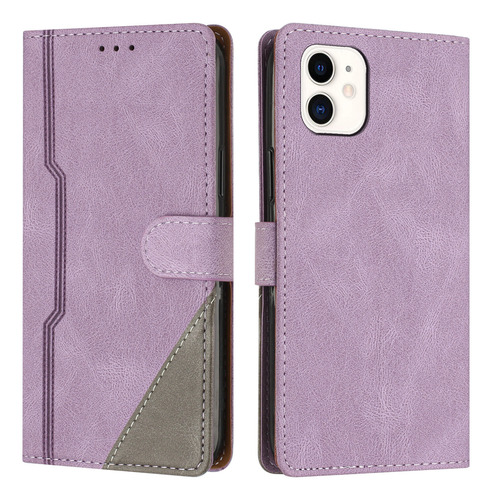 Funda Tipo Cartera De Piel Sintética Compatible Con iPhone 12 Mini, Tarjetero Con Práctico Soporte