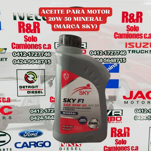 Aceite Sky Para Motor 20w-50 Mineral