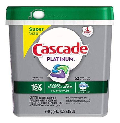 Cascade Platinum Actionpacs Detergente Para Lavavajillas Fre