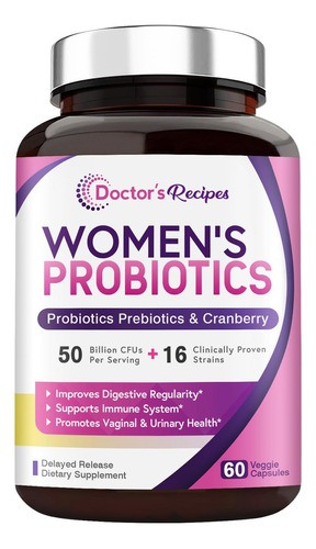 Probiotico Prebioticos Mujer 50 Billones Cfu 16 Cepas 60 Cap