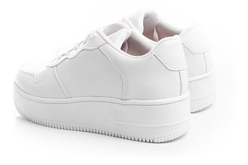 Imagen 4 de 7 de Zapatillas Mujer Moda Plataformas Sneakers Urbanas Cuero Pu