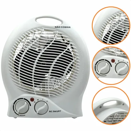 Aquecedor Elétrico De Ar Portátil Controle Temperatura 2000w Branco 220v