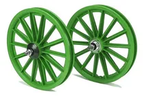 Comprar Roda Nylon Aro 16 Cu002F Cubo E Eixos Par Bike Infantil Verde