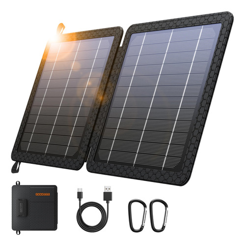 Goodaaa Cargador Solar Portatil De 10 W Con Salidas Usb Dual