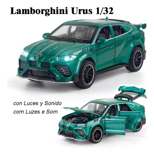 Lamborghini Urus Miniatura Metal Coche Con Luz Y Sonido 1/32
