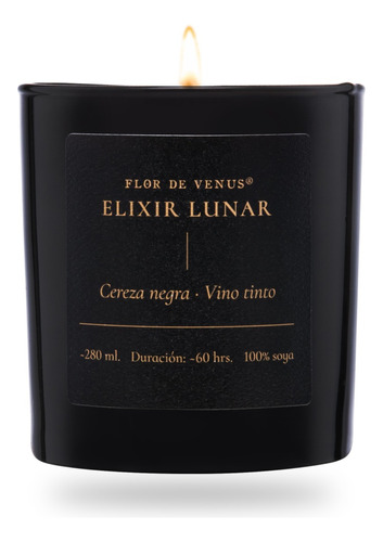 Elixir Lunar Vela De Soya Aromática Cereza Negra & Merlot