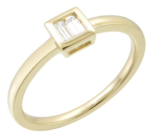 Anillo Mujer Con Diamantes Baguette En Oro Amarillo 18k.