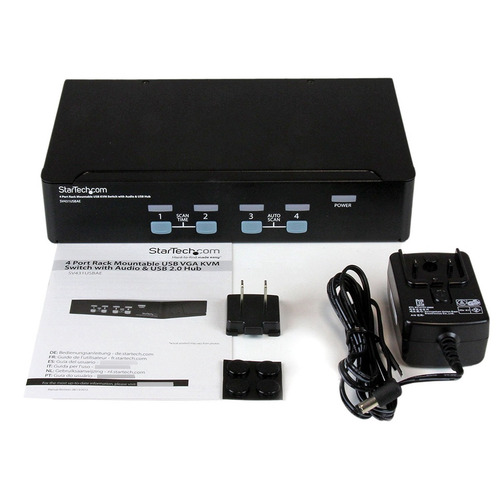 Startech.com 4 Rack Montable Puerto Conmutador Kvm Usb Con A