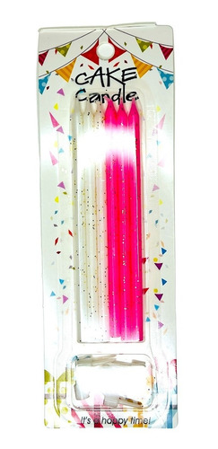 Velas De Cumpleaños Mágicas Slim Gliter Mayoreo 24 Pzas