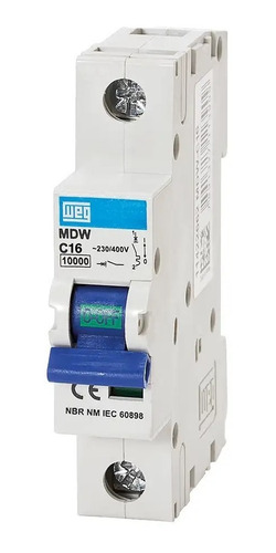 Mini-interruptor Termomagnetico 1polo - 16a Mdw-c16