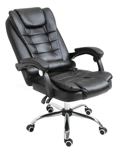 Cadeira Presidente Home/office Com Massagem Com Pés Cromado