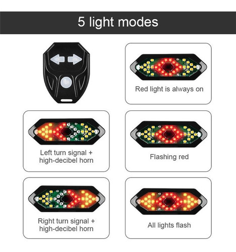 Imagen 3 de 10 de Luz Direccional Para Bicicleta - Con Sonido De Advertencia