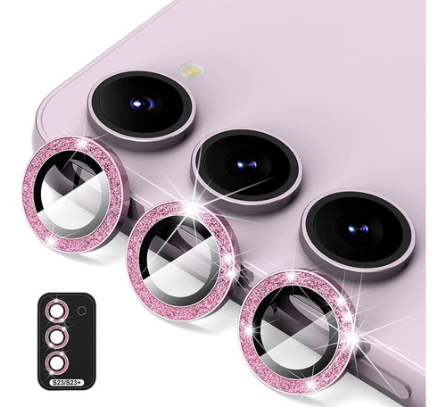 Protector De Cristal De Cámara Rosa Para Samsung Galaxy S23
