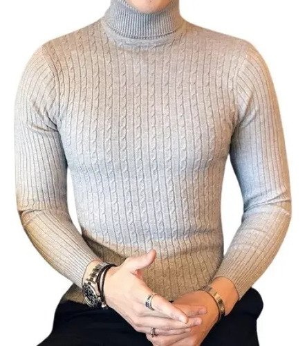 Suéter Fino De Cuello Alto De Color Liso Estilo Coreano Para