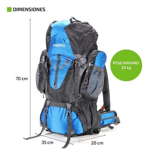 Imagen 3 de 6 de Mochila Para Trekking Camping Mochilero 80l Viaje Aventura