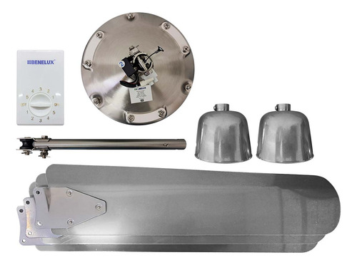 6pz Ventilador Techo 5 Vel 3 Aspas 56 Satin Cromado Benelux 1.43 M 60 Hz Plateado Plateado Metal 3