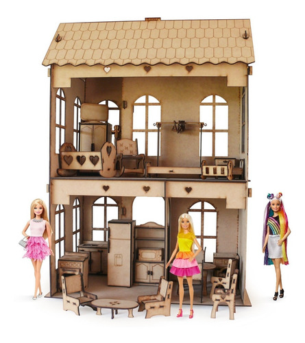 Casa De Muñecas + 30 Muebles Casita M3 - Envio Gratis !