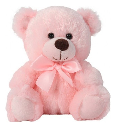 Peluche Oso Con Moño 4 Colores Woody Toys 15cm Color Rosa